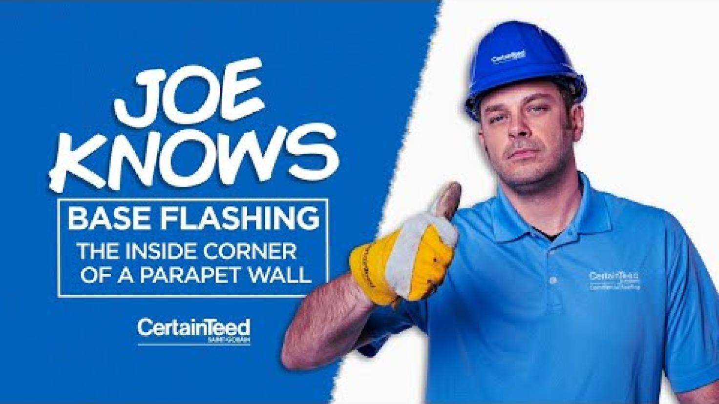 Commercial Roofing Construction Detail CT-09: Base Flashing the Inside Corner of a Parapet Wall