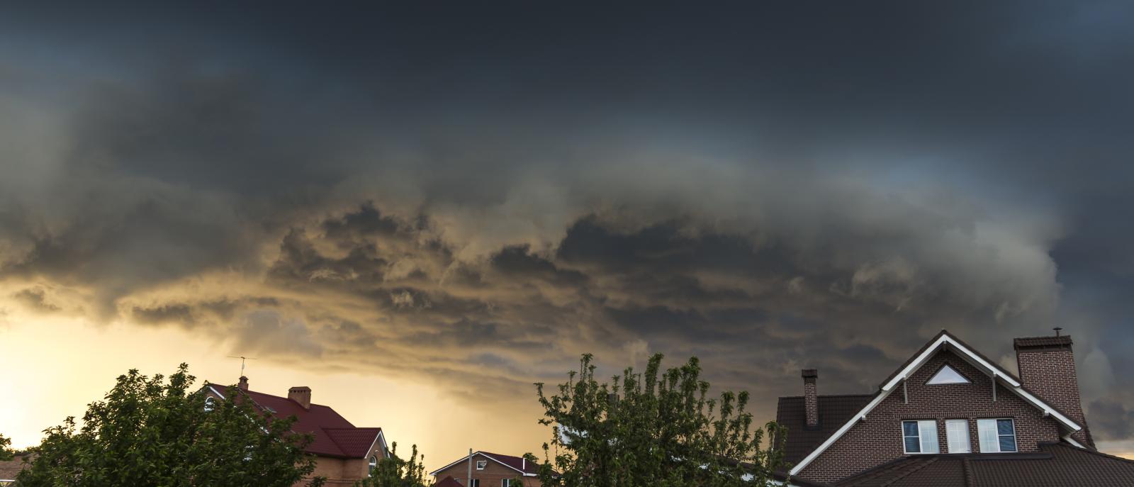 house with storm